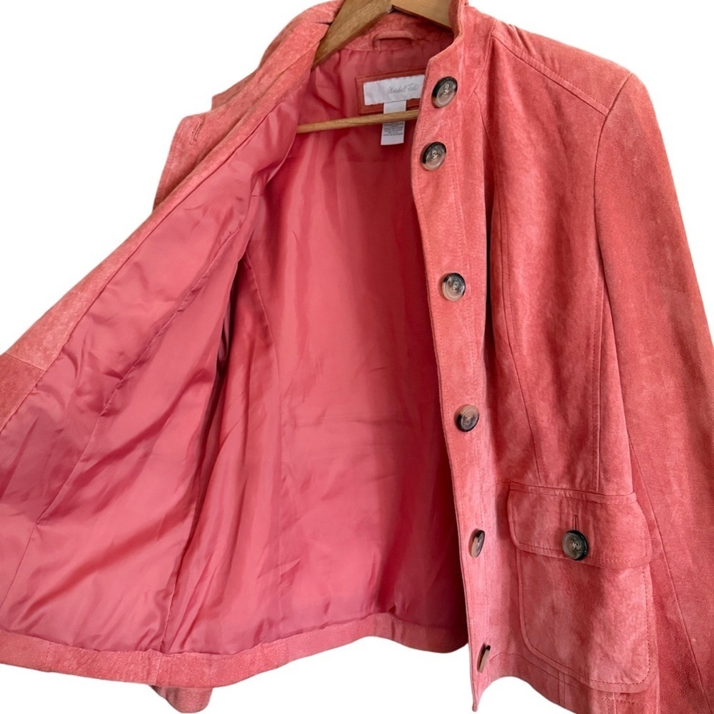MARSHALL FIELDS Genuine Leather Suede Bikercore Cowgirl Casual Moto Jacket Sz 10 - Picture 9 of 11